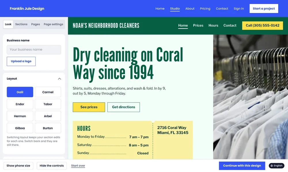 Jungle colors, the header filled dark green, yellow buttons.